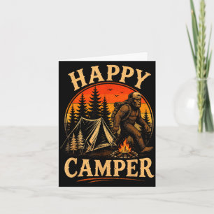 Happy camper bigfoot sasquatch outdoor adventure card