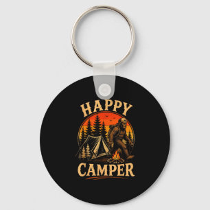 Happy camper bigfoot sasquatch outdoor adventure key ring