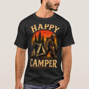 Happy camper bigfoot sasquatch outdoor adventure T-Shirt