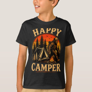 Happy camper bigfoot sasquatch outdoor adventure T-Shirt