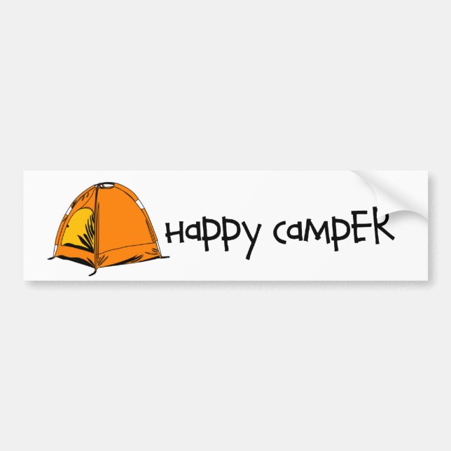 Happy Camper Bumper Sticker (Front)