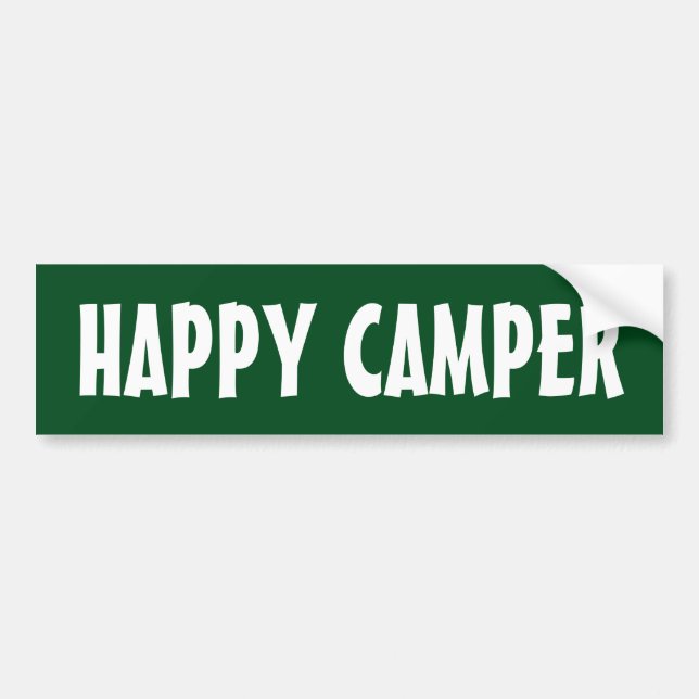 HAPPY CAMPER bumper sticker for car RV or trailer (Front)