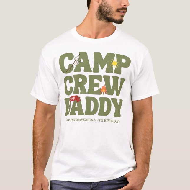 Happy Camper Camp Crew Daddy's Birthday T-Shirt (Front)