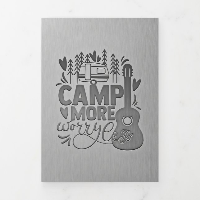 Happy Camper Camp More Worry Tri-Fold Card (Cover)