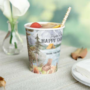 Happy Camper   Camping Birthday Paper Cups