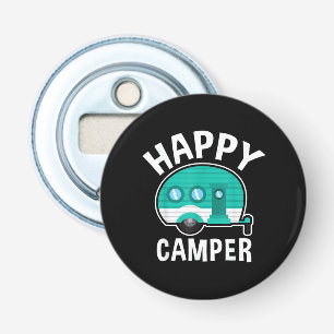 Happy Camper Camping Car Caravan Funny Vacation Bottle Opener