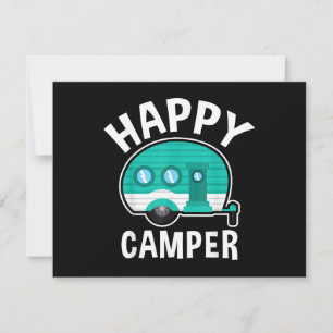 Happy Camper Camping Car Caravan Funny Vacation Holiday Card