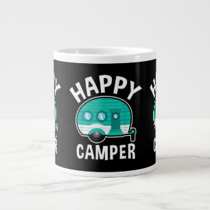 Happy Camper Camping Car Caravan Funny Vacation Large Coffee Mug