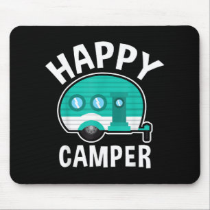 Happy Camper Camping Car Caravan Funny Vacation Mouse Mat