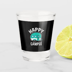 Happy Camper Camping Car Caravan Funny Vacation Shot Glass