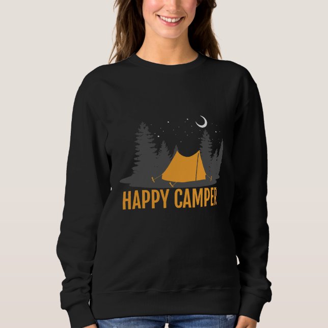 Happy Camper Camping  Design Sweatshirt (Front)