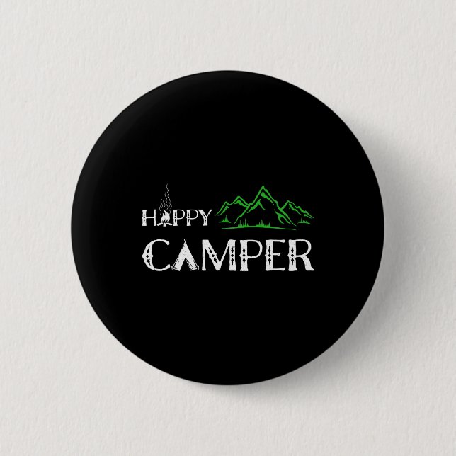 Happy Camper - Camping For Men  6 Cm Round Badge (Front)