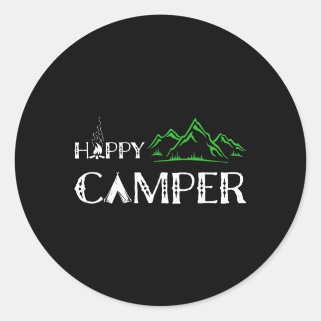 Happy Camper - Camping For Men  Classic Round Sticker (Front)