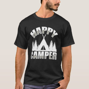 Happy Camper Camping Graphic Design T-Shirt