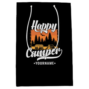 Happy Camper Camping Hiking Travel Caravan Life Medium Gift Bag