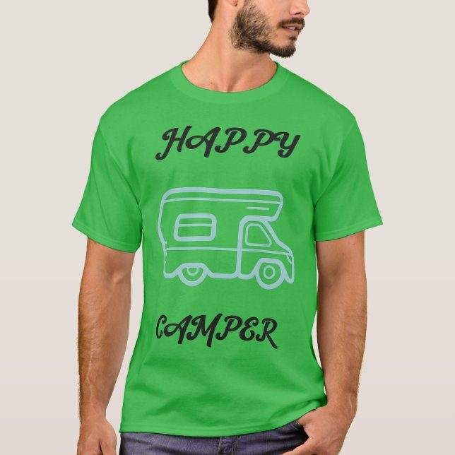 Happy Camper Camping retro T-Shirt (Front)