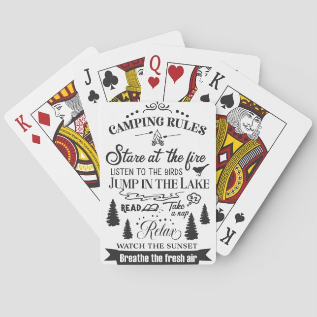 Happy Camper Camping Rules Playing Cards (Back)