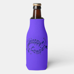 Happy Camper Camping RV Blue Bottle Cooler