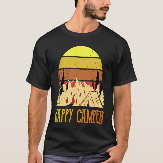 Happy Camper  Camping T-Shirt (Front)