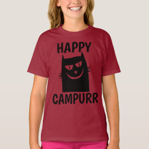 Happy Camper, Campurr Funny Cat T-shirts
