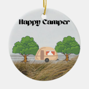 Happy Camper  Ceramic Tree Decoration