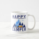 Happy Camper Classic Mug<br><div class="desc">This design is a badge style illustration with gardening elements and a caption that says "Camping Is Life." This design is perfect for hardcore camping enthusiasts who can't get enough of their favourite passion. If you're an outdoor enthusiast and camper,  this is the camping mug for you.</div>