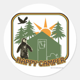 Happy Camper Classic Round Sticker