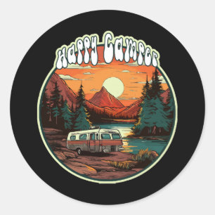 Happy Camper Classic Round Sticker