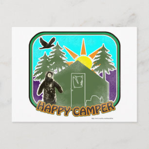 Happy Camper Colour Postcard