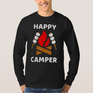 Happy Camper Cool Hiking Camping Graphic Vintage T-Shirt
