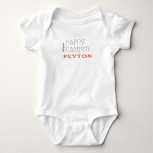 happy camper.Custom name.Baby One-Piece Bodysuit