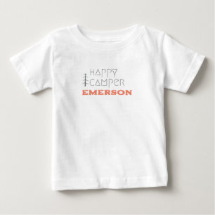 happy camper. Custom name Baby T-Shirt