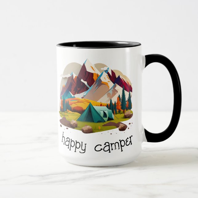 'happy camper' Customisable  Mug (Right)