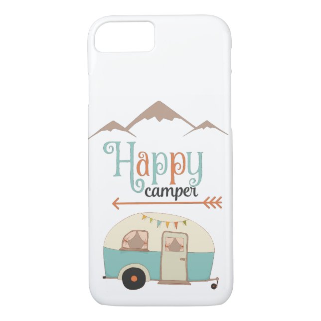 Happy Camper Cute Retro RV Case-Mate iPhone Case (Back)
