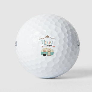 Happy Camper Cute Retro RV Golf Balls