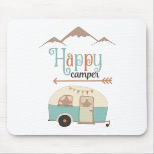 Happy Camper Cute Retro RV Mouse Mat