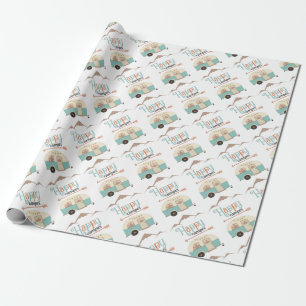 HAPPY CAMPER Cute Retro RV Wrapping Paper