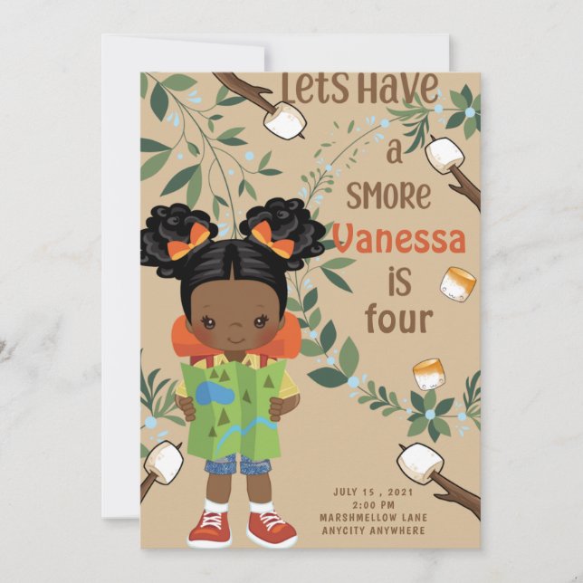 Happy Camper Different Birthday Invitation Card (Front)