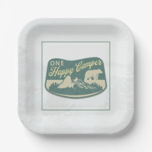 Happy camper, Favour Box, Adventure, National Park Paper Plate
