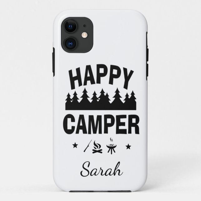 Happy Camper Fun Camping Quote Case-Mate iPhone Case (Back)