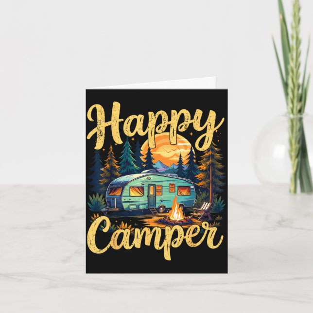 Happy camper funny camping campfire toddler boy card (Front)