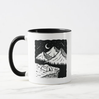 Happy Camper  Funny Camping Cool Hiking Graphic  Mug