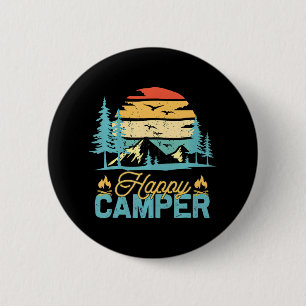 Happy Camper Funny Matching Camping Crew 6 Cm Round Badge