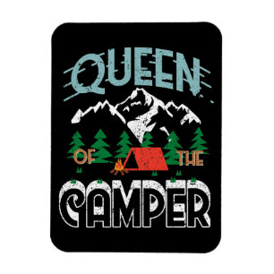 Happy Camper Funny Queen Of The Camper Magnet
