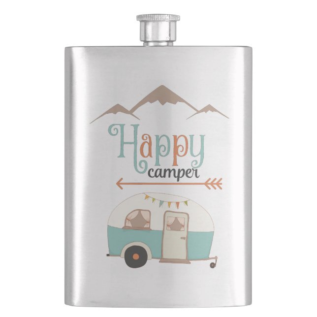 HAPPY CAMPER HIP FLASK (Front)