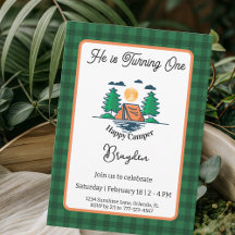Happy Camper Invitation Kids Birthday Party