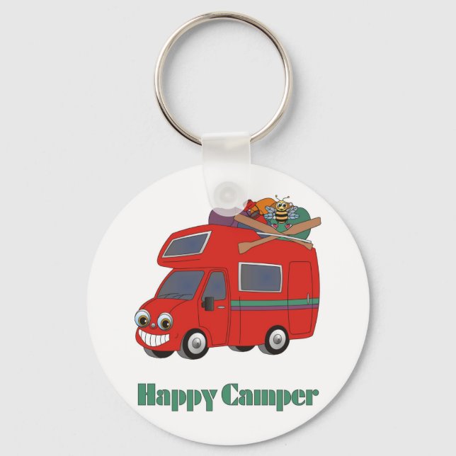 Happy Camper Key Ring (Front)