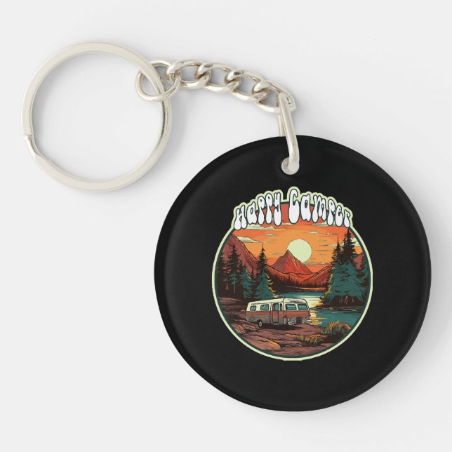 Happy Camper Key Ring (Front)