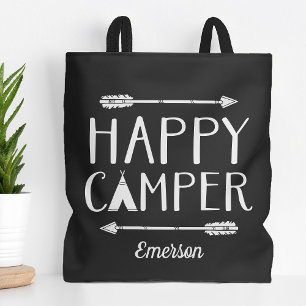 Happy Camper Kids Monogrammed Tote Bag
