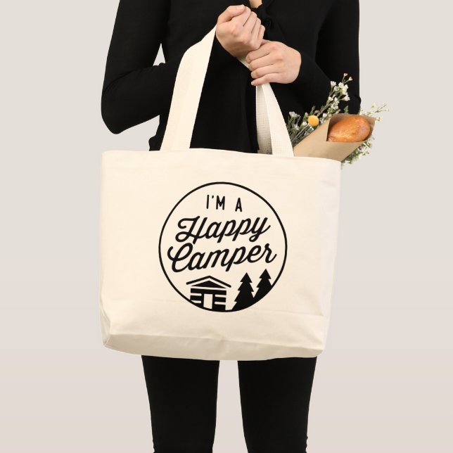 Happy Camper Large Tote Bag (Front (Product))